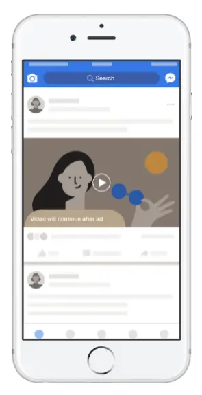 Facebook in-stream ads for live